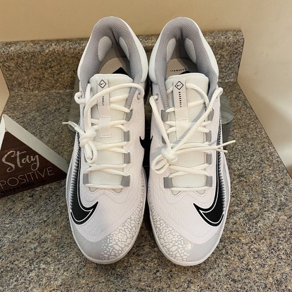 Nike Alpha Huarache Elite 4 Low FD2745-100 White Baseball Cleats‎ Men’s size 13 - Picture 7 of 9